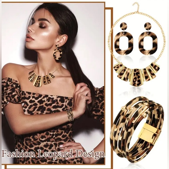 🐆🐆Chic 5pcs Leopard Print Jewelry Set for Women - - Picture 7 of 8